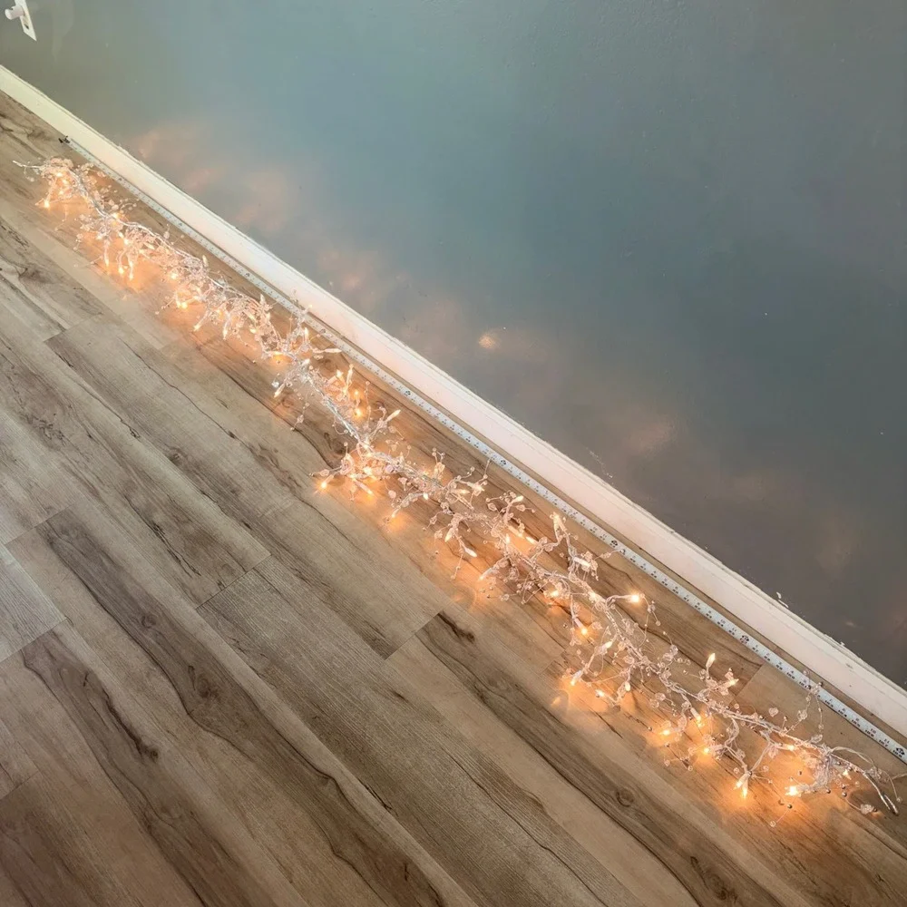 9' LED Gem Garland 100 Warm White LED Lights Christmas Holidays Weddings